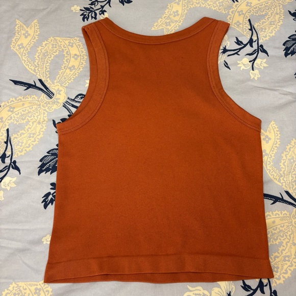 Orange Ribbed Tank Top - Picture 3 of 5
